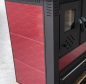 Preview: Küchenofen Holzherd PANONIA Kacheln bordeaux, linke Version - 8,5 kW Dauerbrandherd